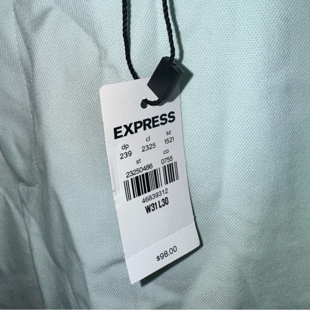 Express Men’s Mint Green Slim Dress Pants Size 31x30 NWT! - Picture 4 of 7